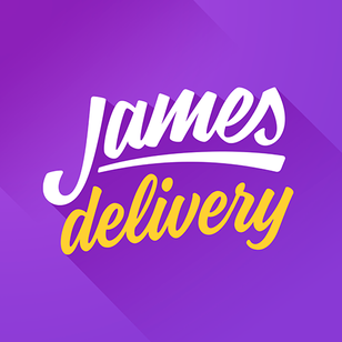 Logotipo do James Delivery, aplicativo de entregas concorrente do iFood. Atualmente pertencente ao GPA, porém com operação descontinuada.